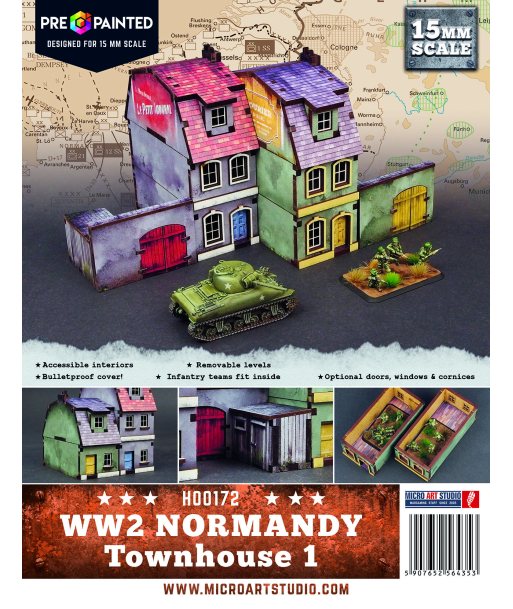 Pre-Painted WW2 NORMANDY TOWNHOUSE 1 (15MM)- H00172
