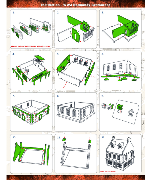 Pre-Painted WW2 NORMANDY RESTAURANT (15MM) - H00171