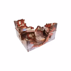 Pre-Painted WW2 NORMANDY RUINED LARGE HOUSE 1 (28mm/ 1:56) - H00193