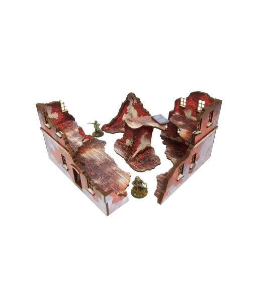 Pre-Painted WW2 NORMANDY RUINED LARGE HOUSE 1 (28mm/ 1:56) - H00193