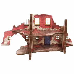 Pre-Painted WW2 NORMANDY RUINED LARGE HOUSE 2 (28mm/ 1:56) - H00192