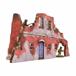 Pre-Painted WW2 NORMANDY RUINED LARGE HOUSE 2 (28mm/ 1:56) - H00192
