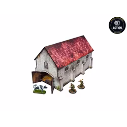 Pre-Painted WW2 Normandy Cowshed PREPAINTED (28mm/ 1:56) - H00159