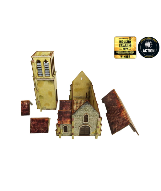 Pre-Painted WW2 NORMANDY CHURCH (28MM / 1:56) - H00132