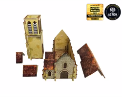 Pre-Painted WW2 NORMANDY CHURCH (28MM / 1:56) - H00132