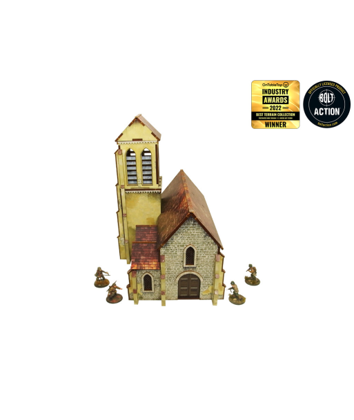 Pre-Painted WW2 NORMANDY CHURCH (28MM / 1:56) - H00132