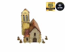 Pre-Painted WW2 NORMANDY CHURCH (28MM / 1:56) - H00132
