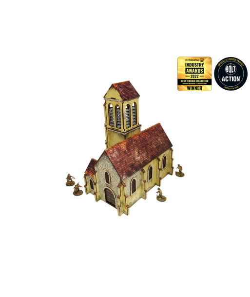Pre-Painted WW2 NORMANDY CHURCH (28MM / 1:56) - H00132