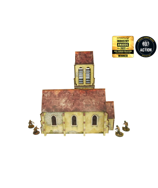 Pre-Painted WW2 NORMANDY CHURCH (28MM / 1:56) - H00132