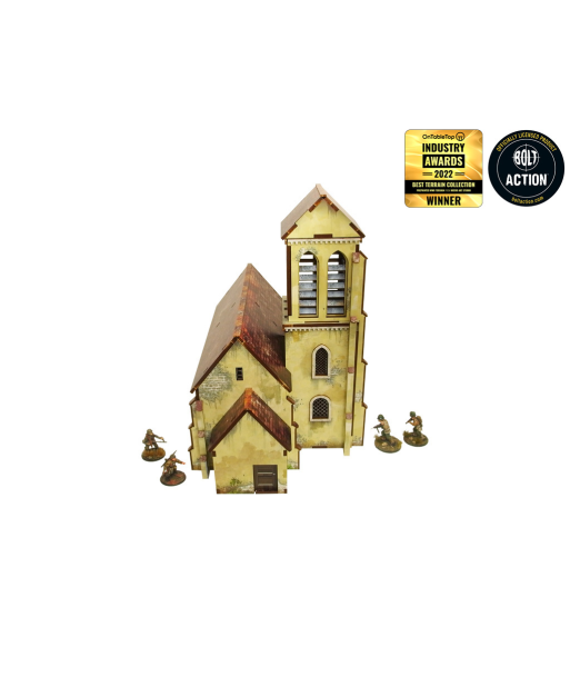 Pre-Painted WW2 NORMANDY CHURCH (28MM / 1:56) - H00132