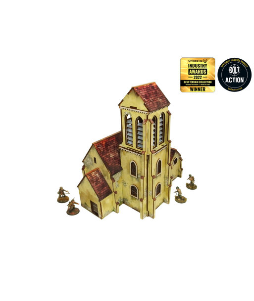 Pre-Painted WW2 NORMANDY CHURCH (28MM / 1:56) - H00132