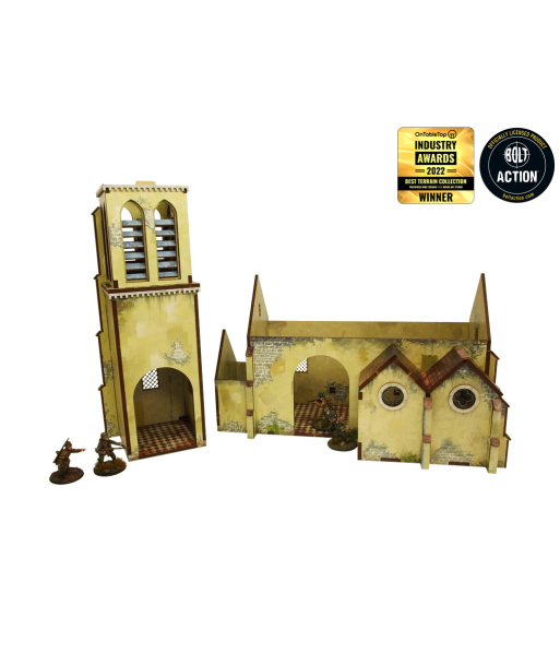 Pre-Painted WW2 NORMANDY CHURCH (28MM / 1:56) - H00132