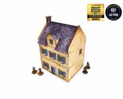 Pre-Painted WW2 NORMANDY TOWNHOUSE 3 (28MM / 1:56) - H00127
