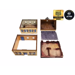 Pre-Painted WW2 NORMANDY TOWNHOUSE 3 (28MM / 1:56) - H00127