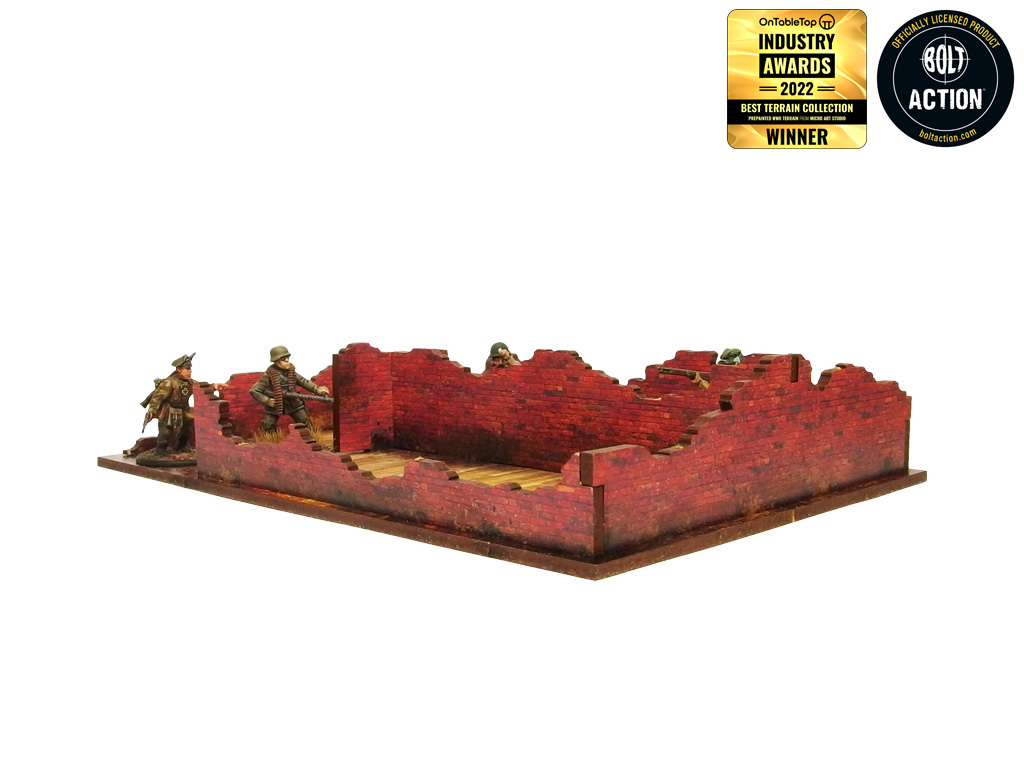 Pre-Painted WW2 NORMANDY TOWNHOUSE 2 (28MM / 1:56) - H00126