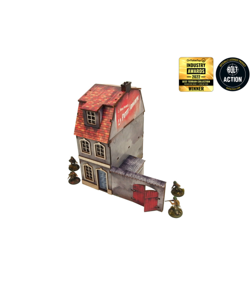 Pre-Painted WW2 NORMANDY TOWNHOUSE 1 (28MM / 1:56) - H00125