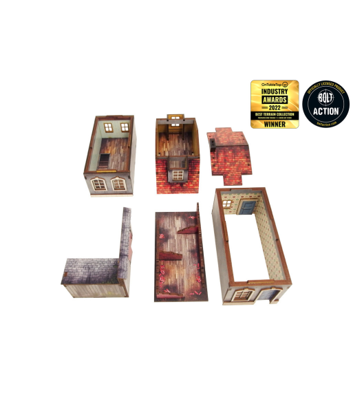 Pre-Painted WW2 NORMANDY TOWNHOUSE 1 (28MM / 1:56) - H00125