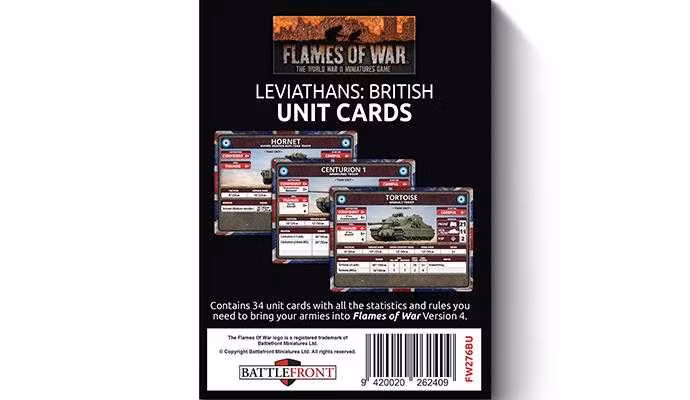 Late War Leviathans: British Unit Cards - FW276BU