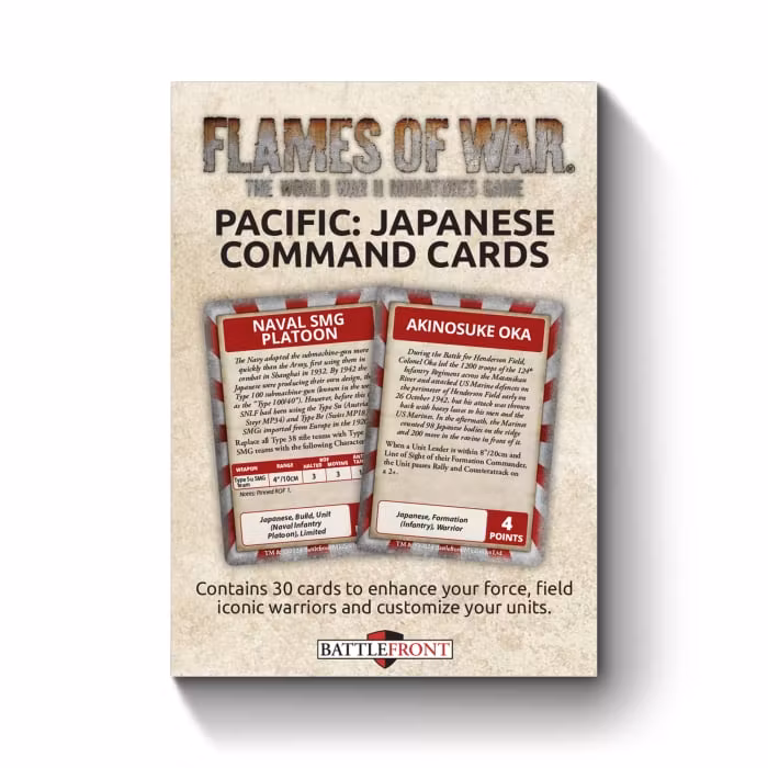 The Pacific: Japanese Command Cards (x30 Cards) - Limited Edition - FW258JC