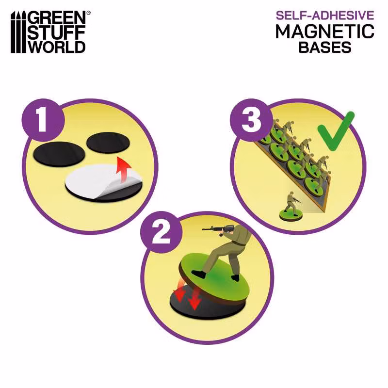 Round Magnetic Sheet SELF-ADHESIVE - 25mm