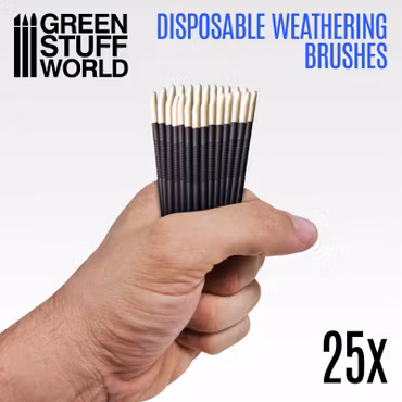 25x Disposable Weathering Brushes
