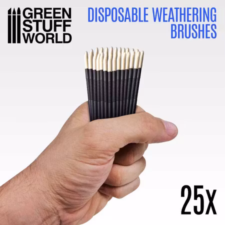 25x Disposable Weathering Brushes