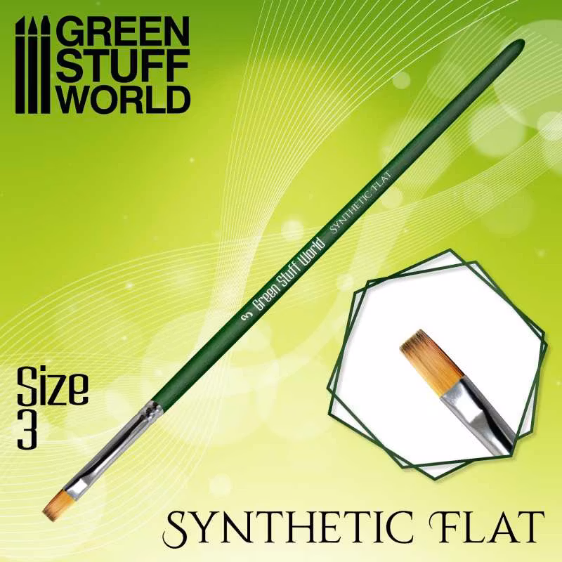 GREEN SERIES Flat Synthetic Brush Size 3
