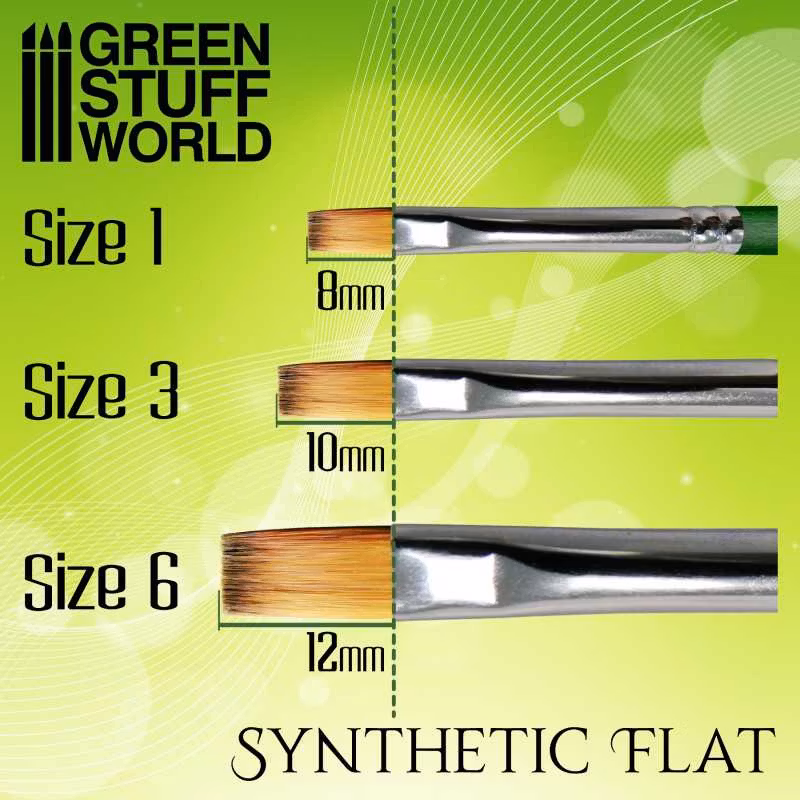 GREEN SERIES Flat Synthetic Brush Size 3