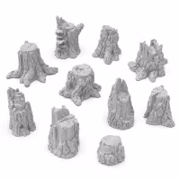 Small Tree Stumps (x10) - 3D printed set