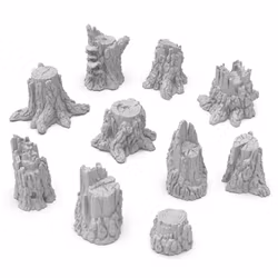 Small Tree Stumps (x10) - 3D printed set