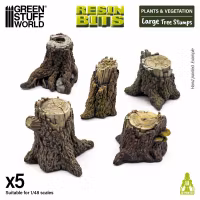 Large Tree Stumps (x5) - 3D printed set