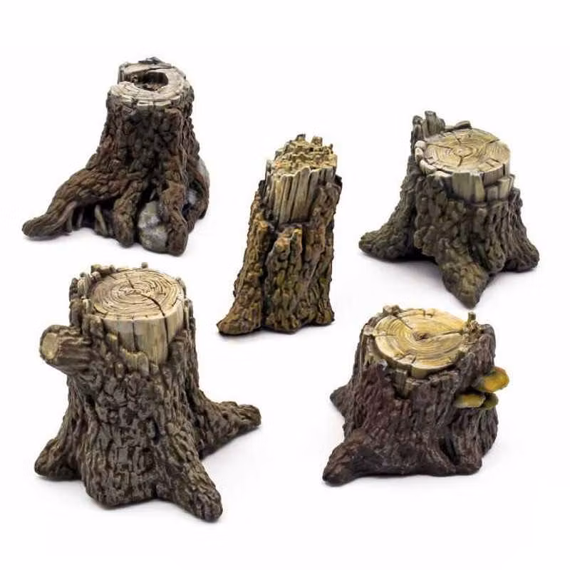 Large Tree Stumps (x5) - 3D printed set