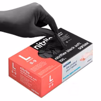 Black Nitrile Gloves - Large