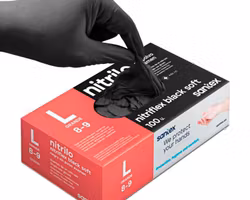 Black Nitrile Gloves - Large