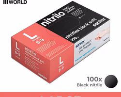 Black Nitrile Gloves - Large