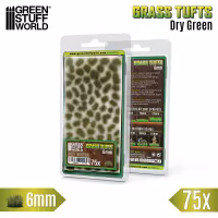 Static Grass Tufts 6 mm - Dry Green (x75)