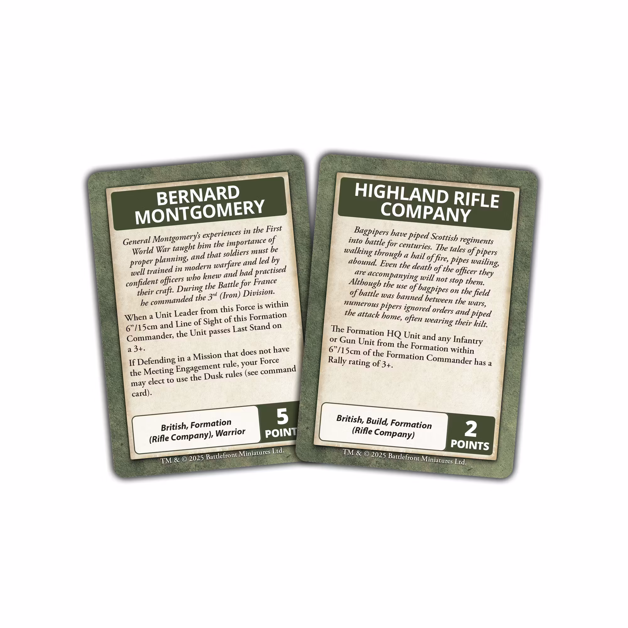 Blitzkrieg British Command Cards (x27 Cards) - Limited Edition - FW281BC