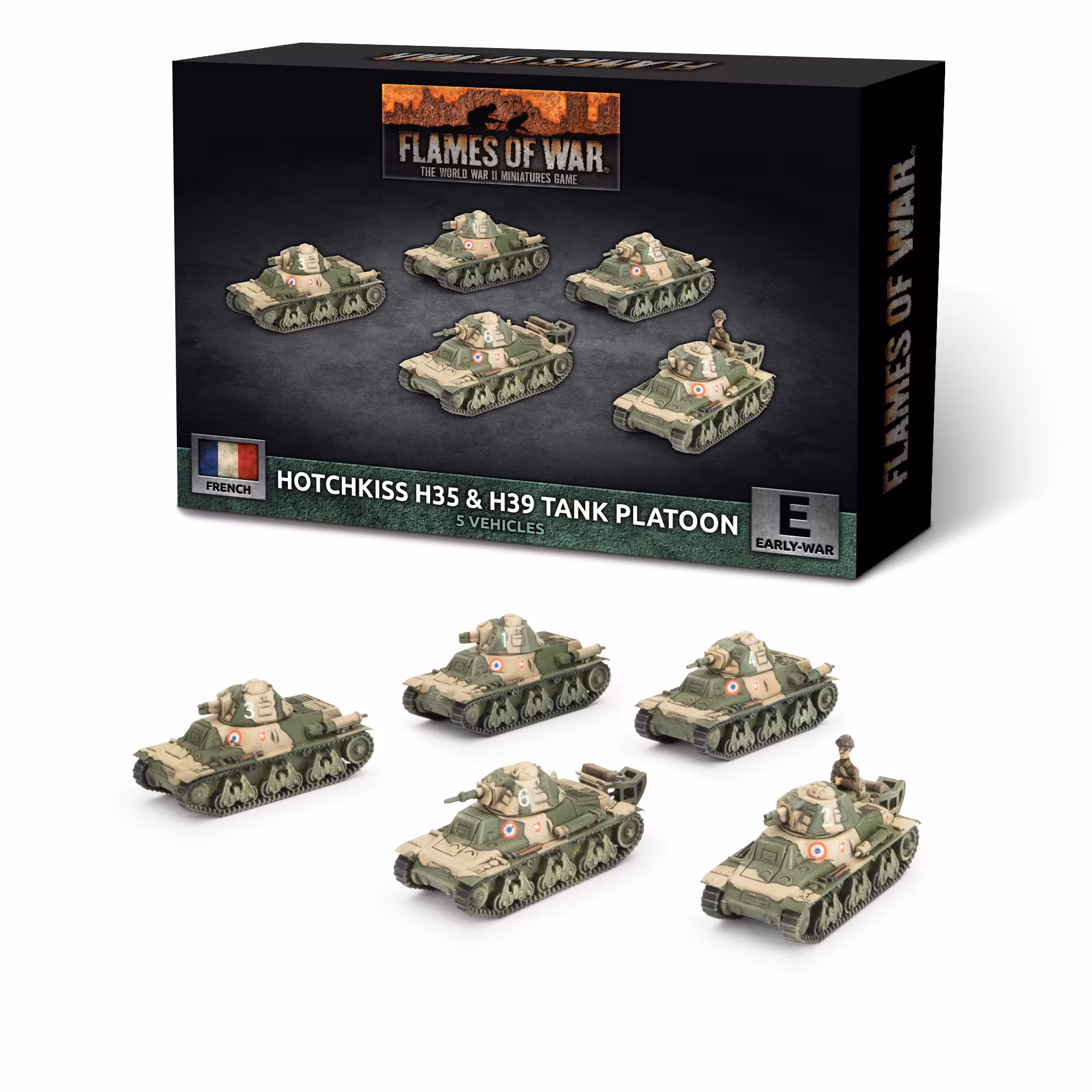 H35 / H39 Hotchkiss Tank Platoon (x5 Plastic) - FRX09