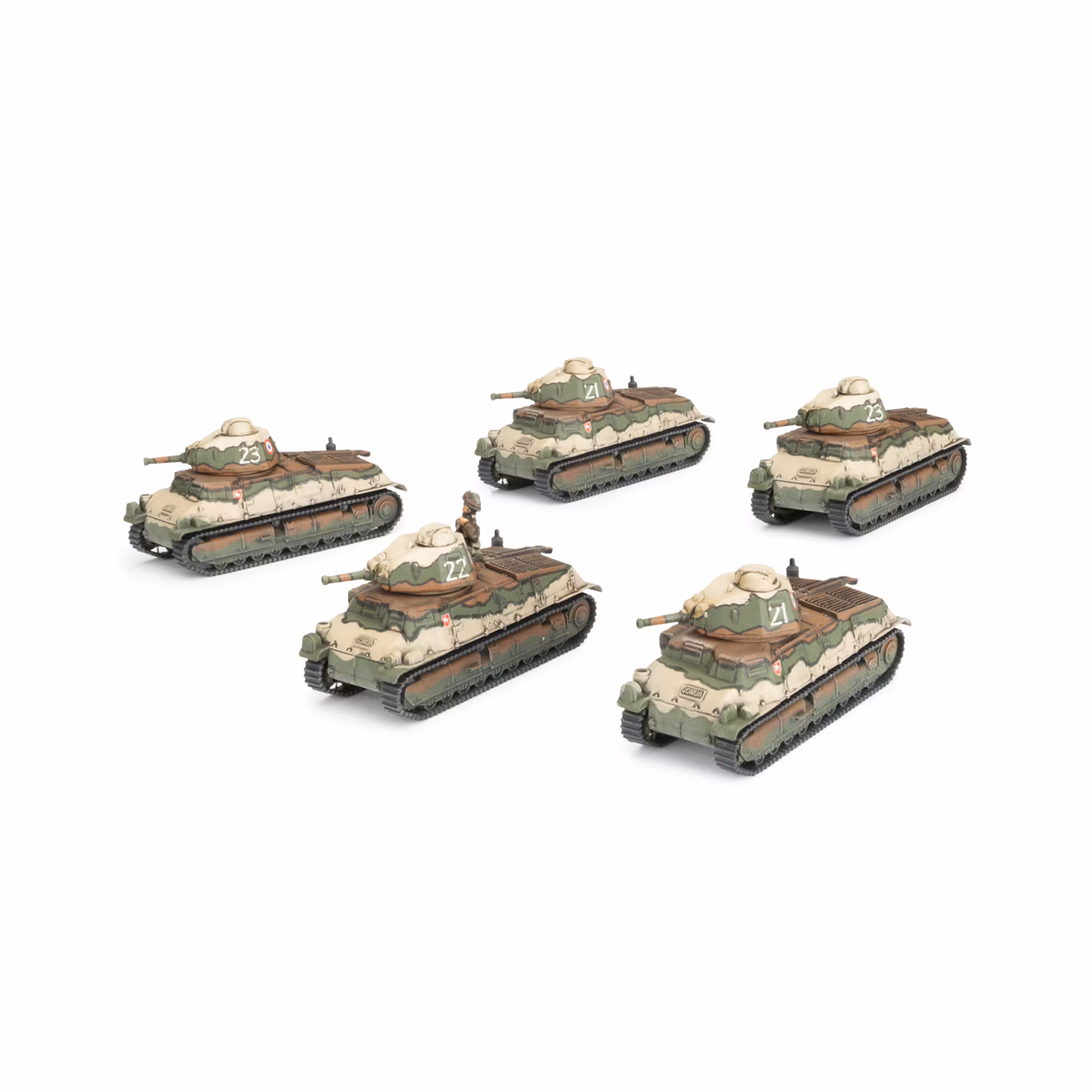 S-35 Somua Tank Platoon (x5 Plastic) - FRX10