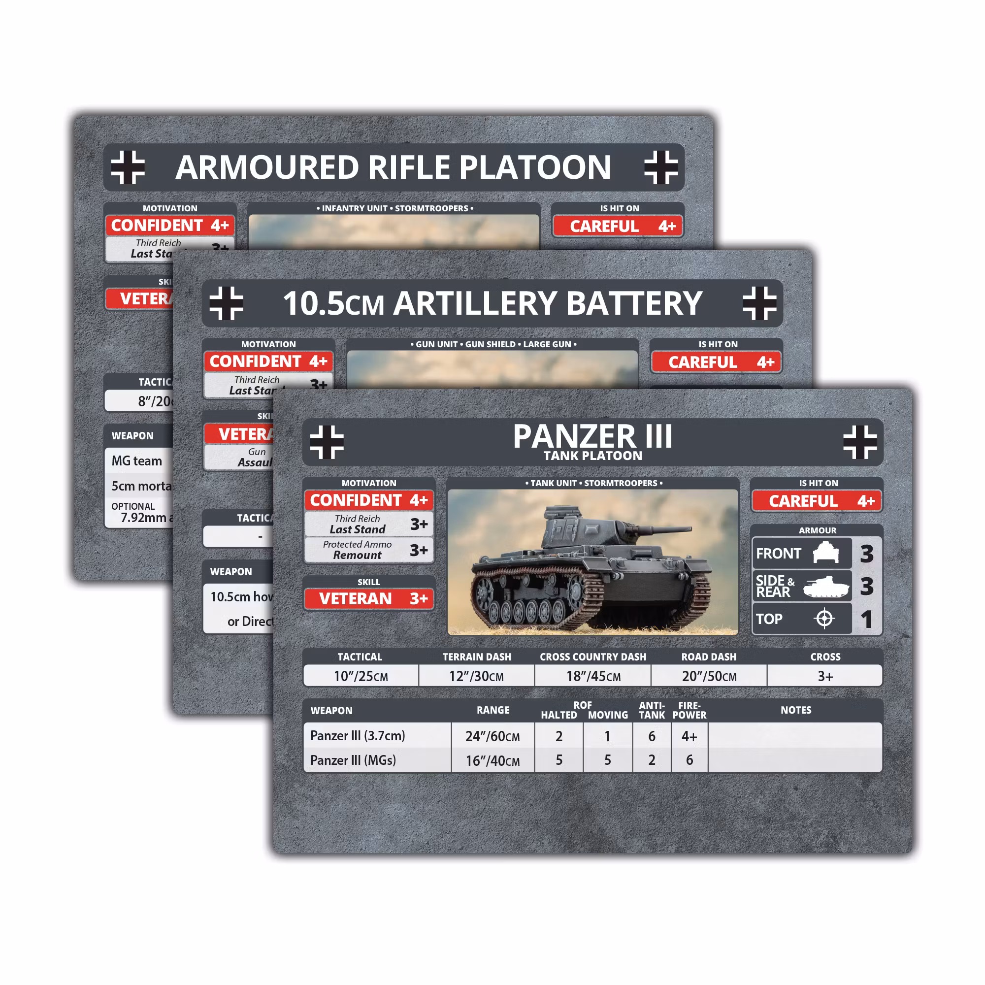 Blitzkrieg German Unit Cards (x42 cards) - Limited Edition - FW281GU
