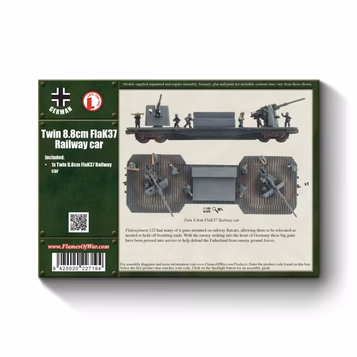 Twin 8.8cm FlaK Railway car - GBX86