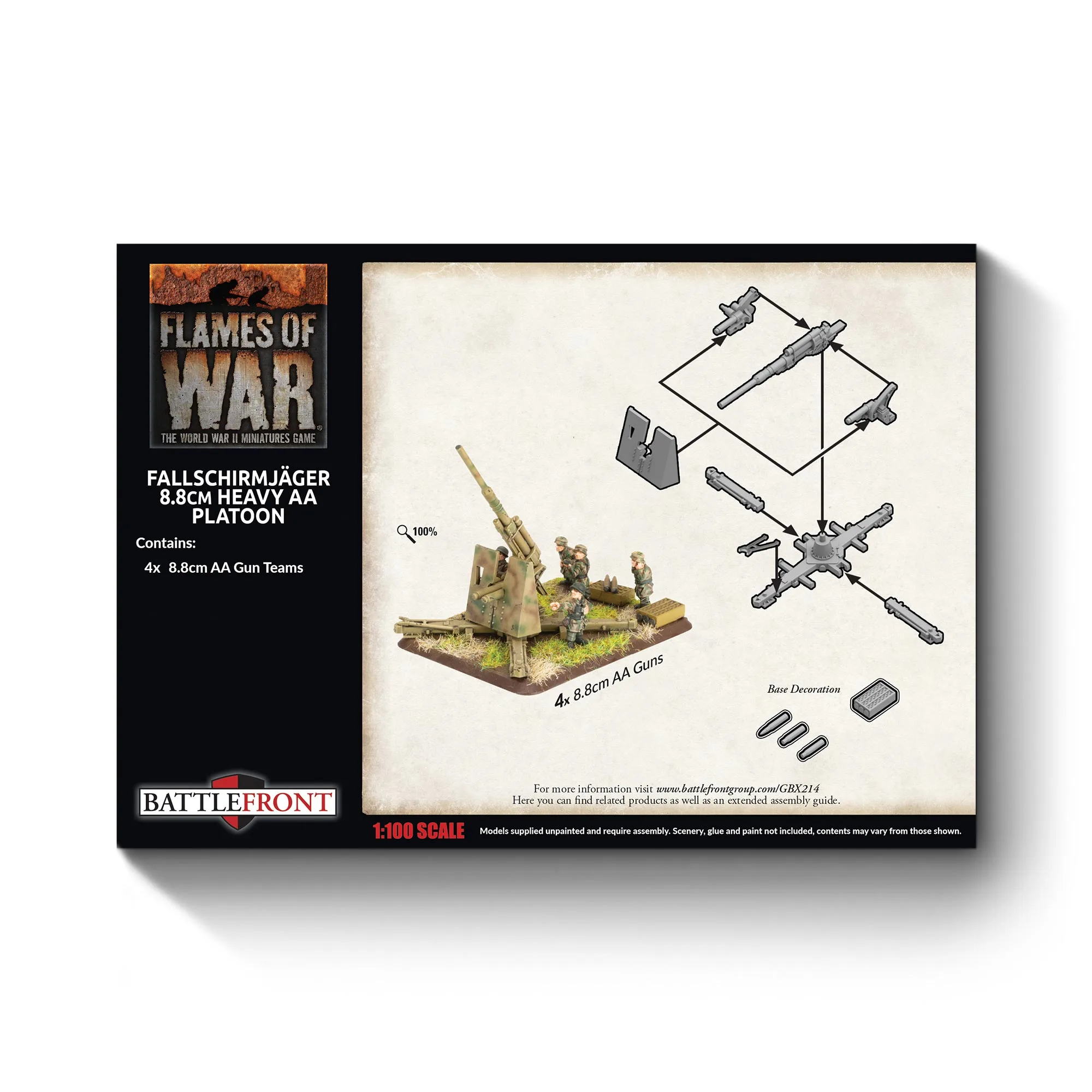 FJ 8.8cm Heavy AA (x4 guns Plastic) - GBX214