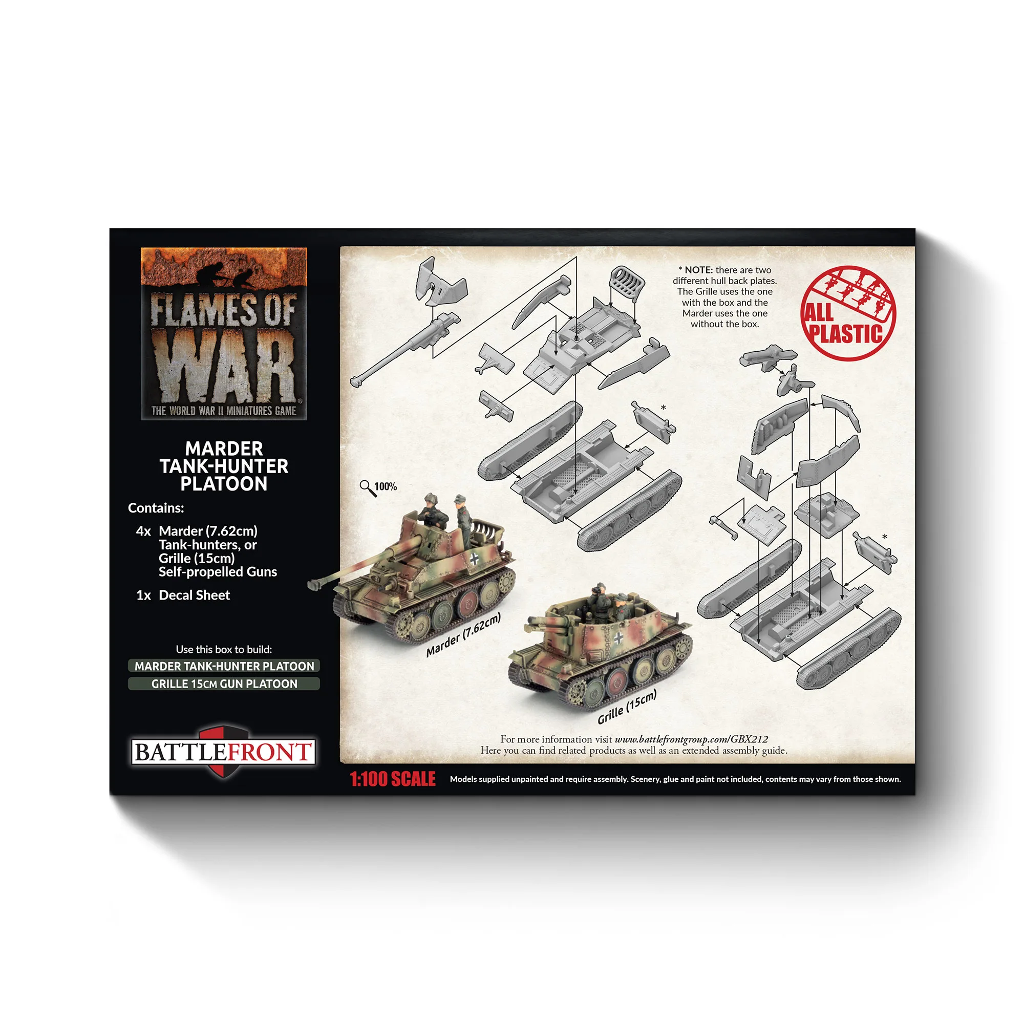 Marder / Grille Self-propelled Gun Platoon (x4 Plastic) - GBX212