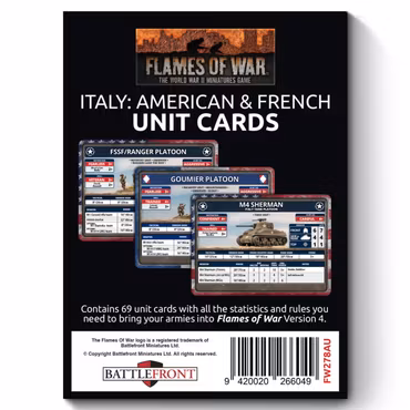 Liberation Of Italy: American And French Unit Card Pack - FW278AU