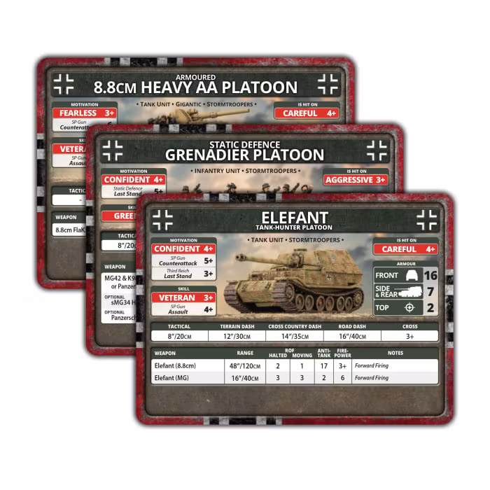 German Unit Card Pack (89 cards)- FW278GU
