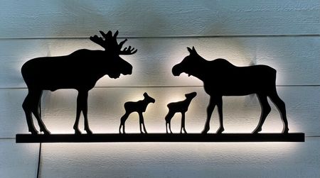 Vägglampa Älg familj
