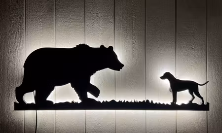 Vägglampa Björn med Stövare