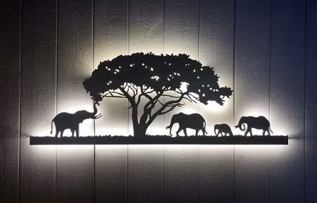 Vägglampa Elefant familj