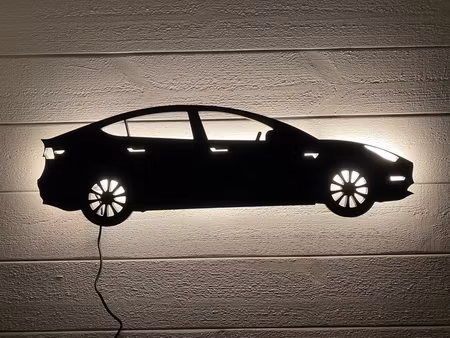 Vägglampa Bil TESLA modell 3