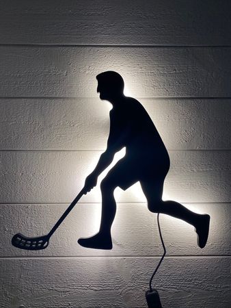 Vägglampa Innebandy spelare Kille